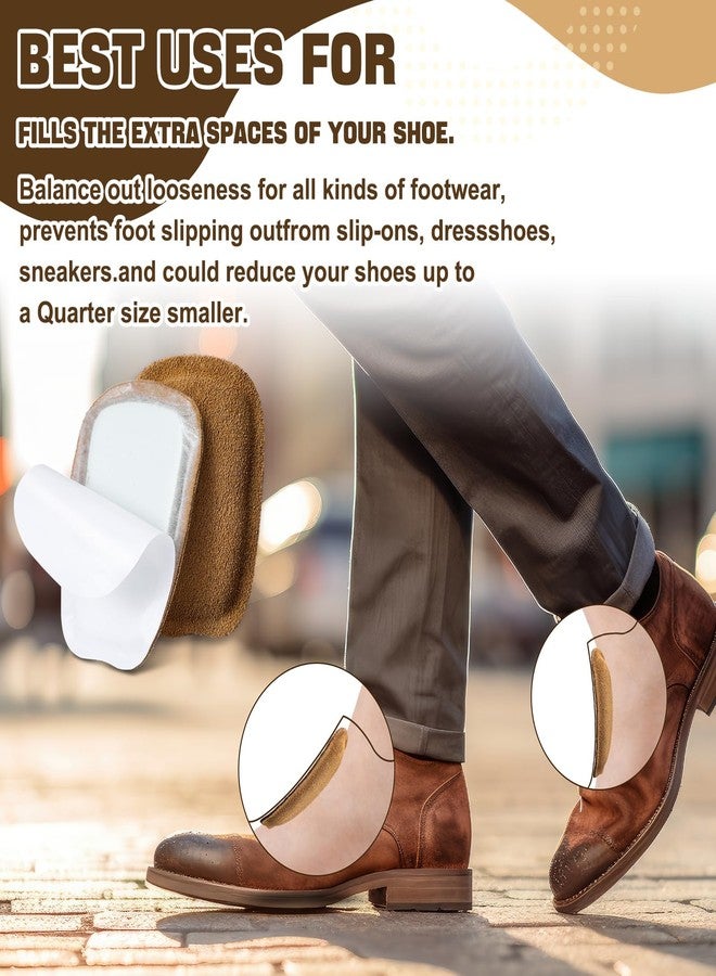 Shyyween 3 Pairs Shoe Tongue Pads Soft Suede Leather Self Adhesive Inserts for Men Women Handmade Elastic Foam Shoe Padding for Solves Loose Shoes Problem(Brown,Size L) - Image 5